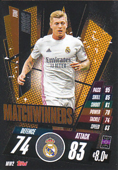 Toni Kroos Real Madrid 2020/21 Topps Match Attax CL Matchwinners #MW02